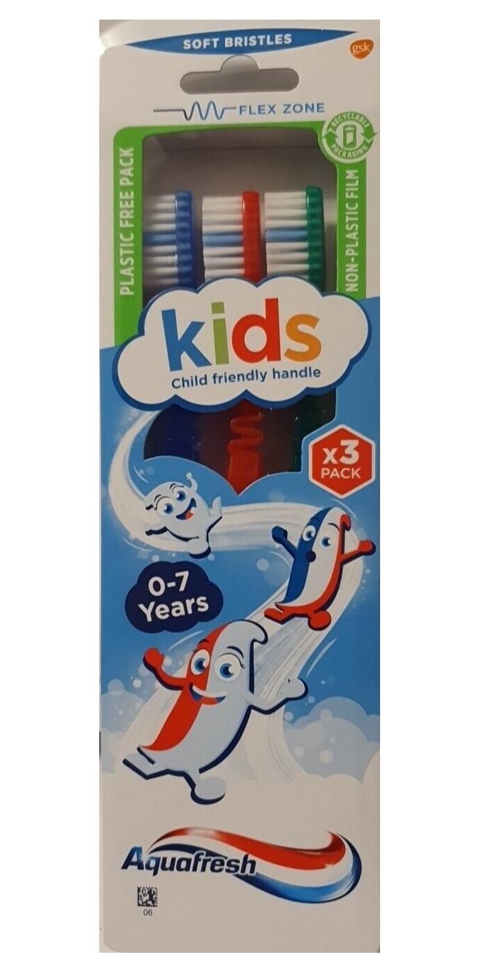 Aquafresh 3 x Kids Toothbrush for 0-7 Years | High Quality Tissue Product Online - Product Image Aquafresh 3 x Kids Toothbrush for 0-7 Years | High Quality Tissue Product Online - Product Image